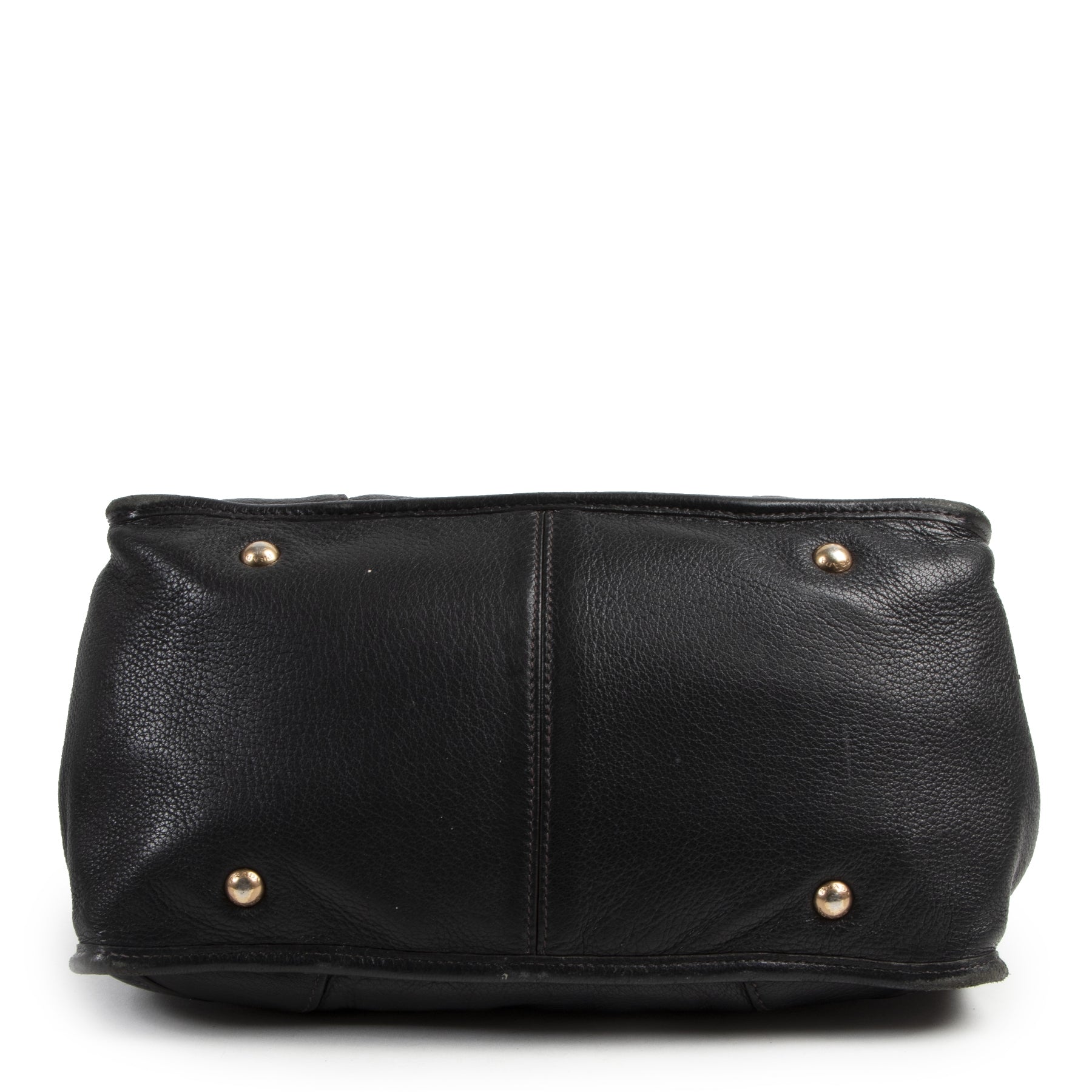 Authentic secondhand Prada Black Leather Top Handle Bag designer bags fashion luxury vintage webshop safe secure online shopping