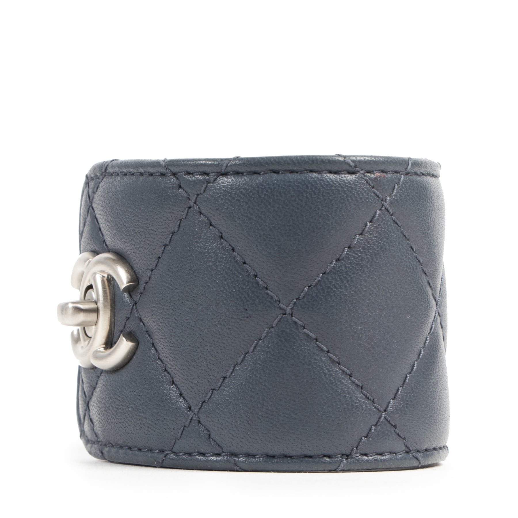 Chanel Blue Leather CC Turnlock Bracelet