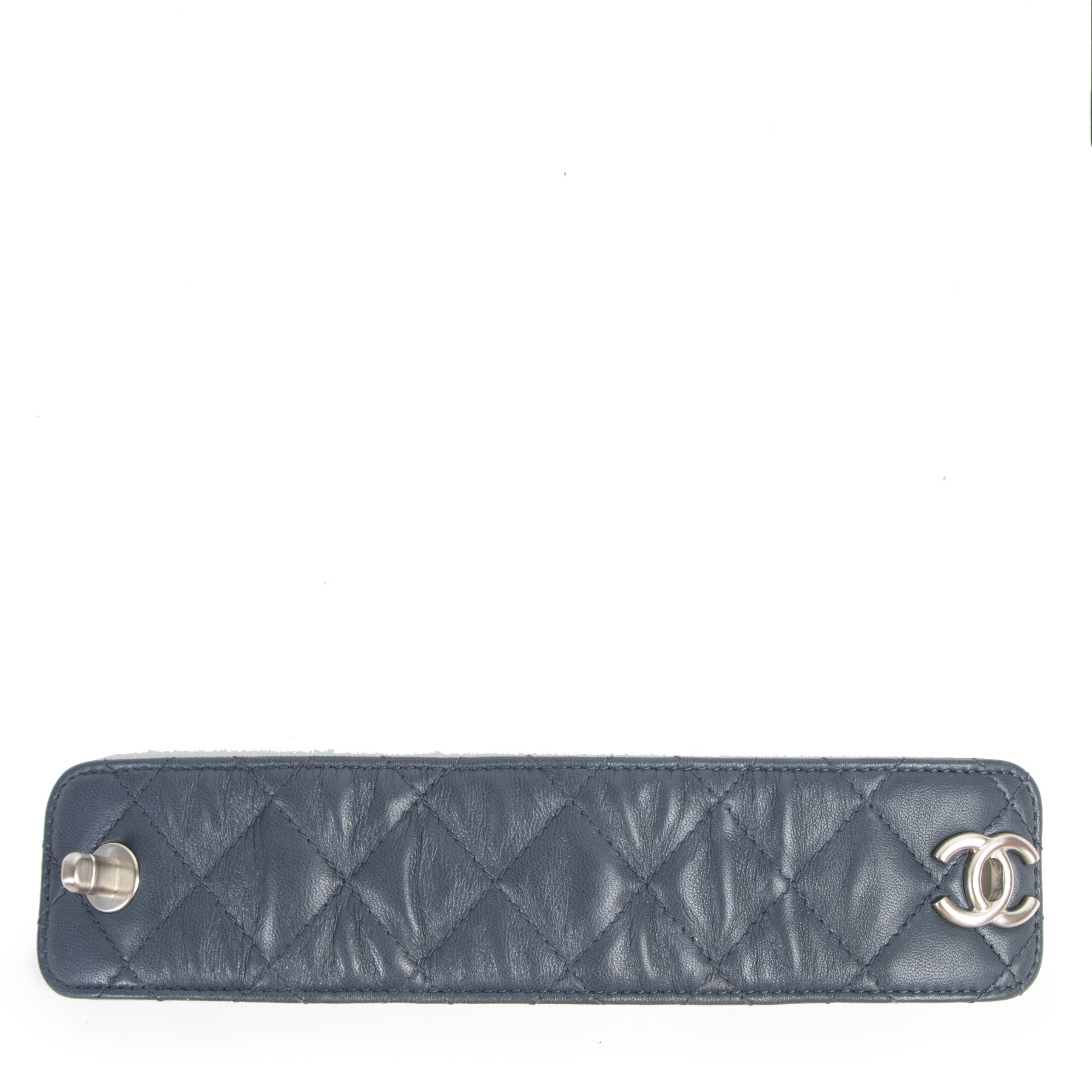 Chanel Blue Leather CC Turnlock Bracelet