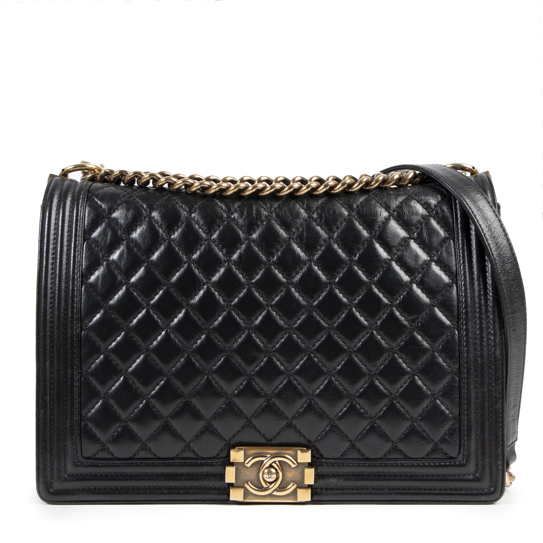 Chanel Black Quilted Large Boy Bag shop safe online for the best price