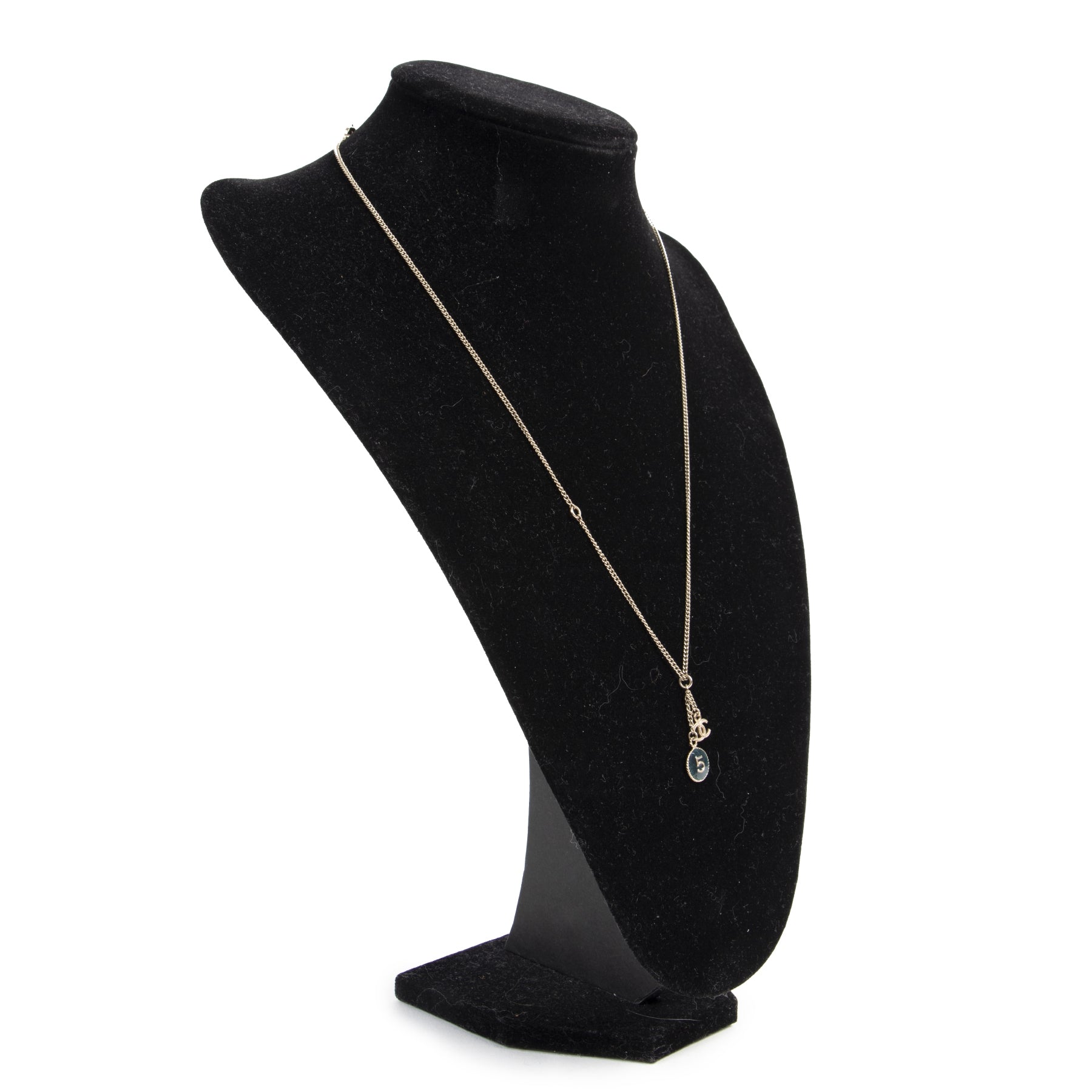 Chanel CC Green No. 5 Necklace