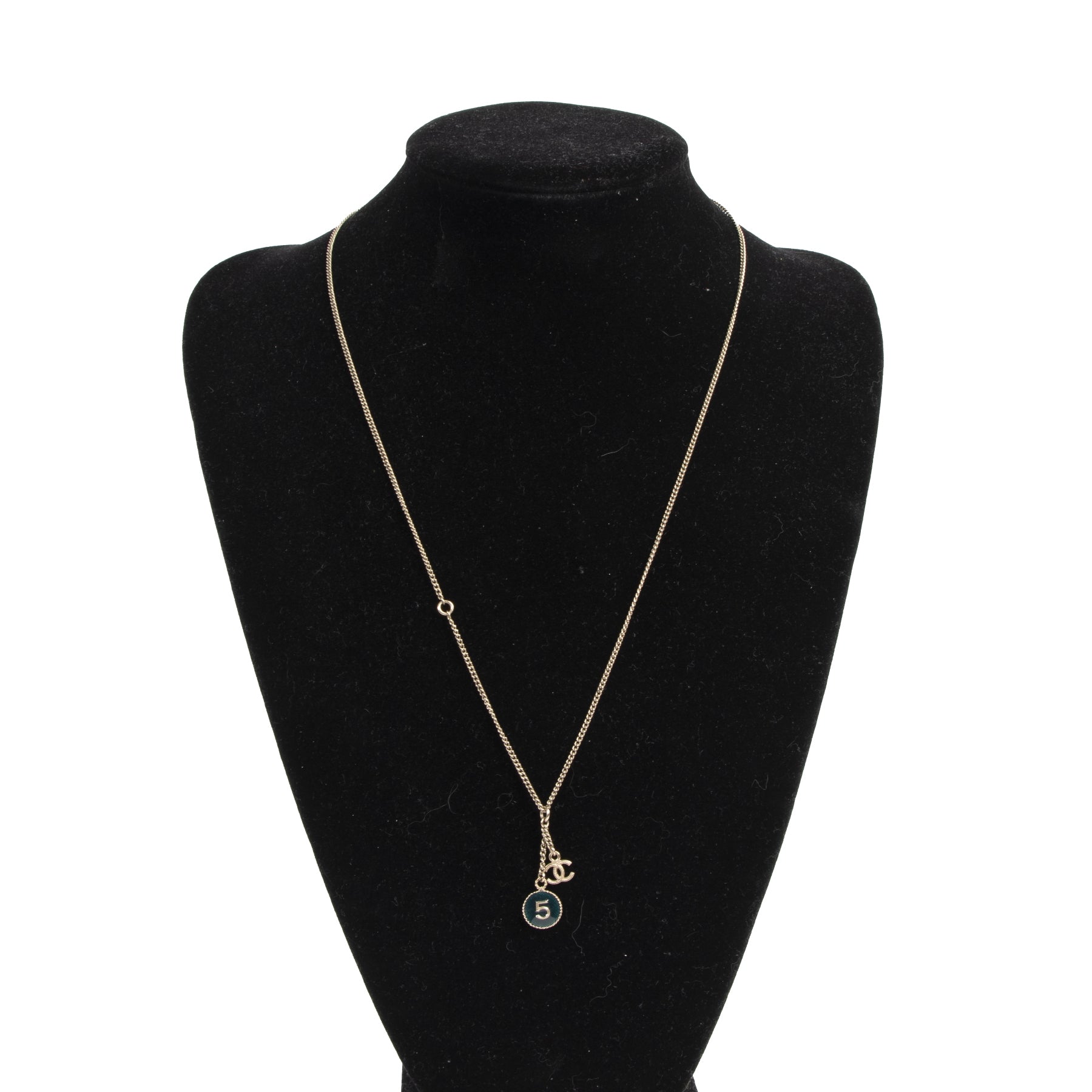 Chanel CC Green No. 5 Necklace