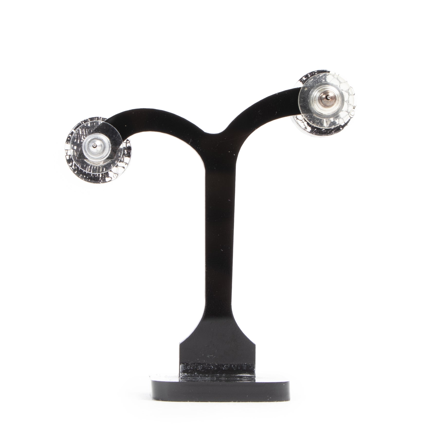 Chanel Crystal Resin CC Stud Earrings