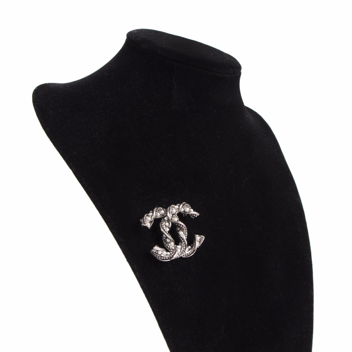 Chanel Twisted Brooch With Metals and Pearls