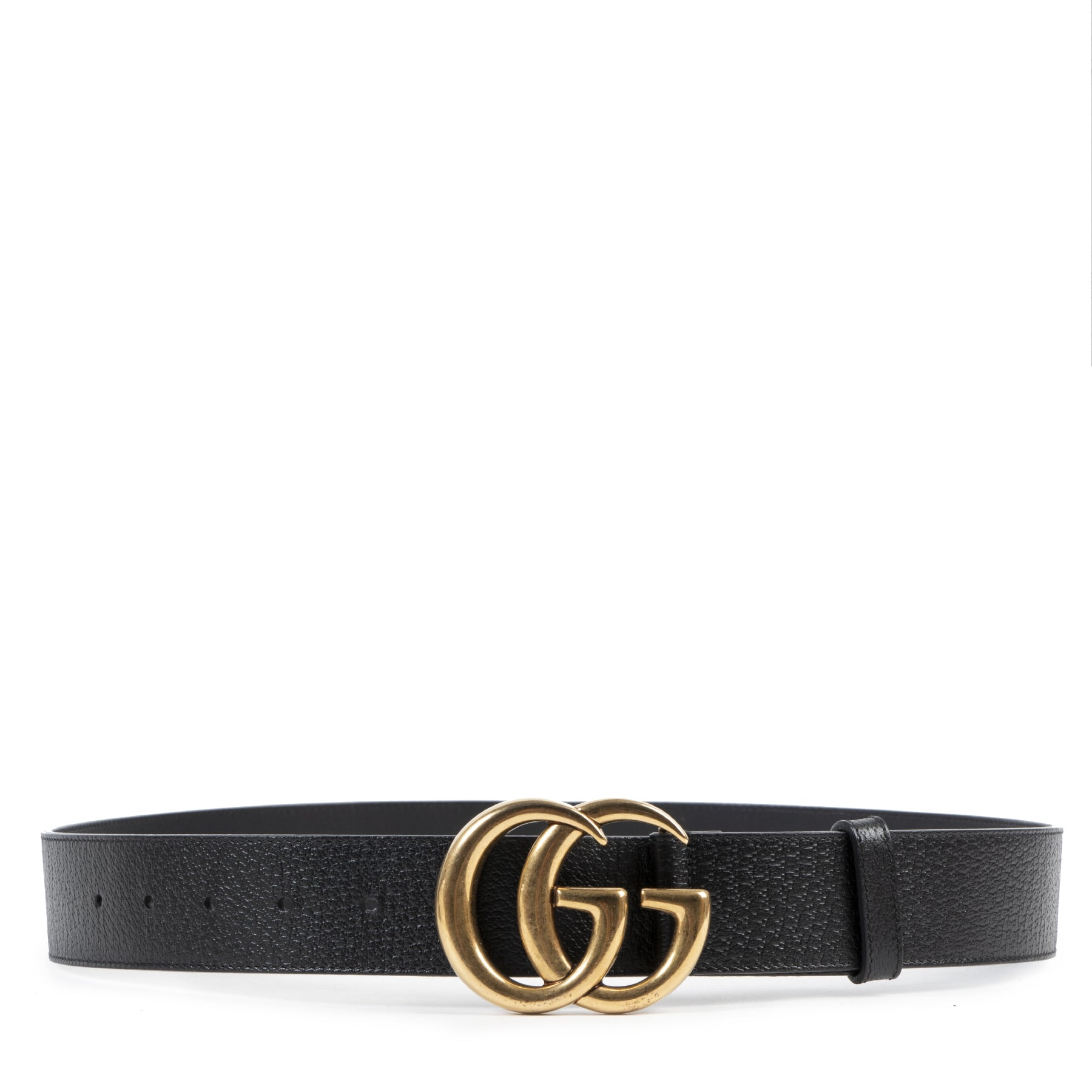 Authentieke Tweedehands Gucci GG Black and Gold Marmont Buckle - size 90 juiste prijs veilig online shoppen luxe merken webshop winkelen Antwerpen België mode fashion