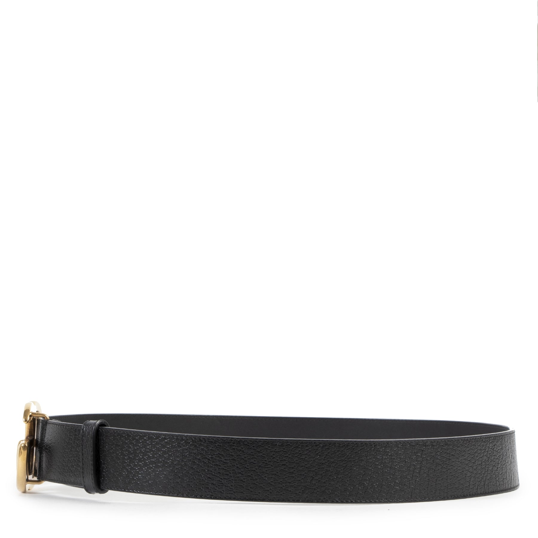 Authentic secondhand Gucci GG Black and Gold Marmont Buckle - size 90 designer accessories fashion luxury vintage webshop safe secure online shopping