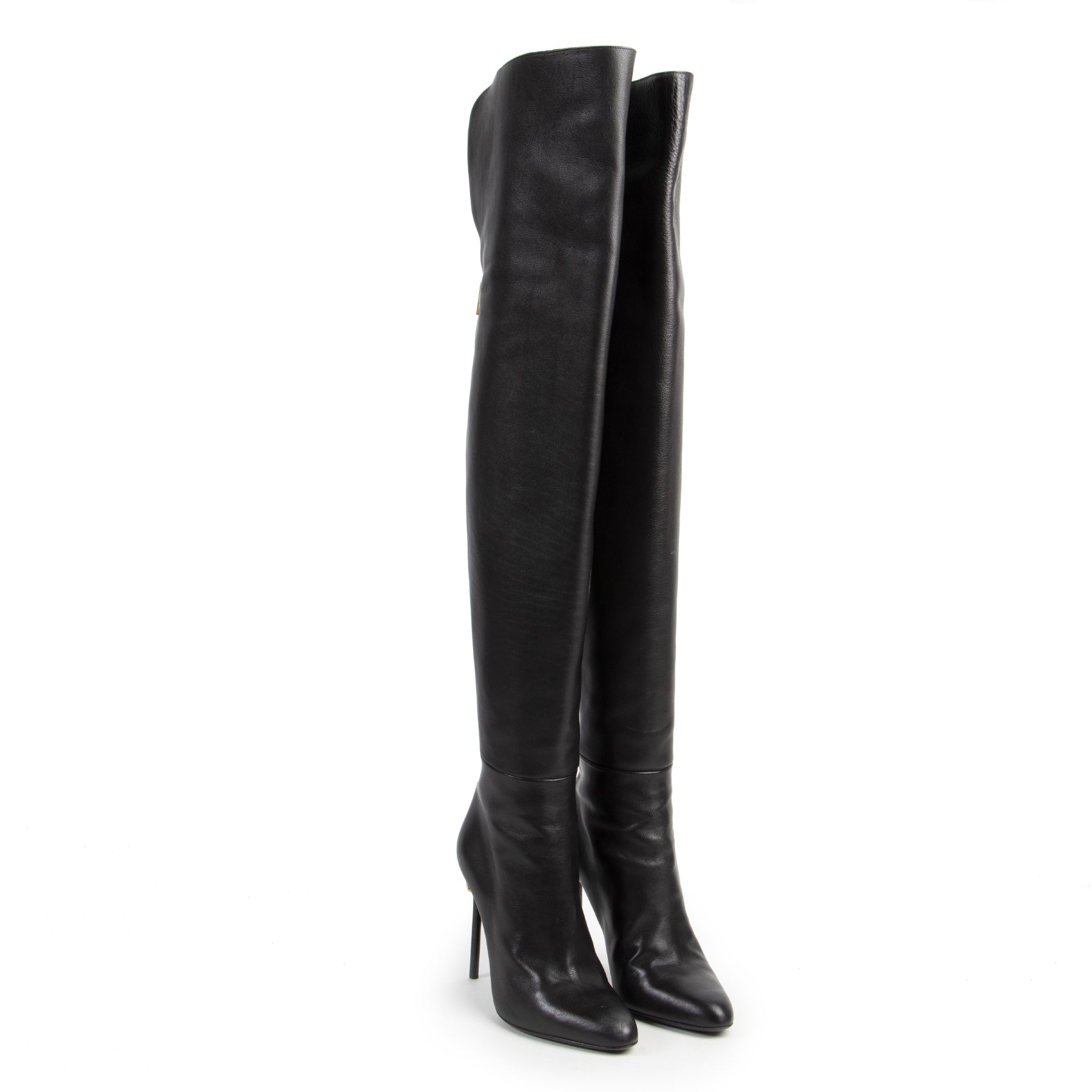 Tom Ford Black Zipper Heel Overknee Boots - 39,5