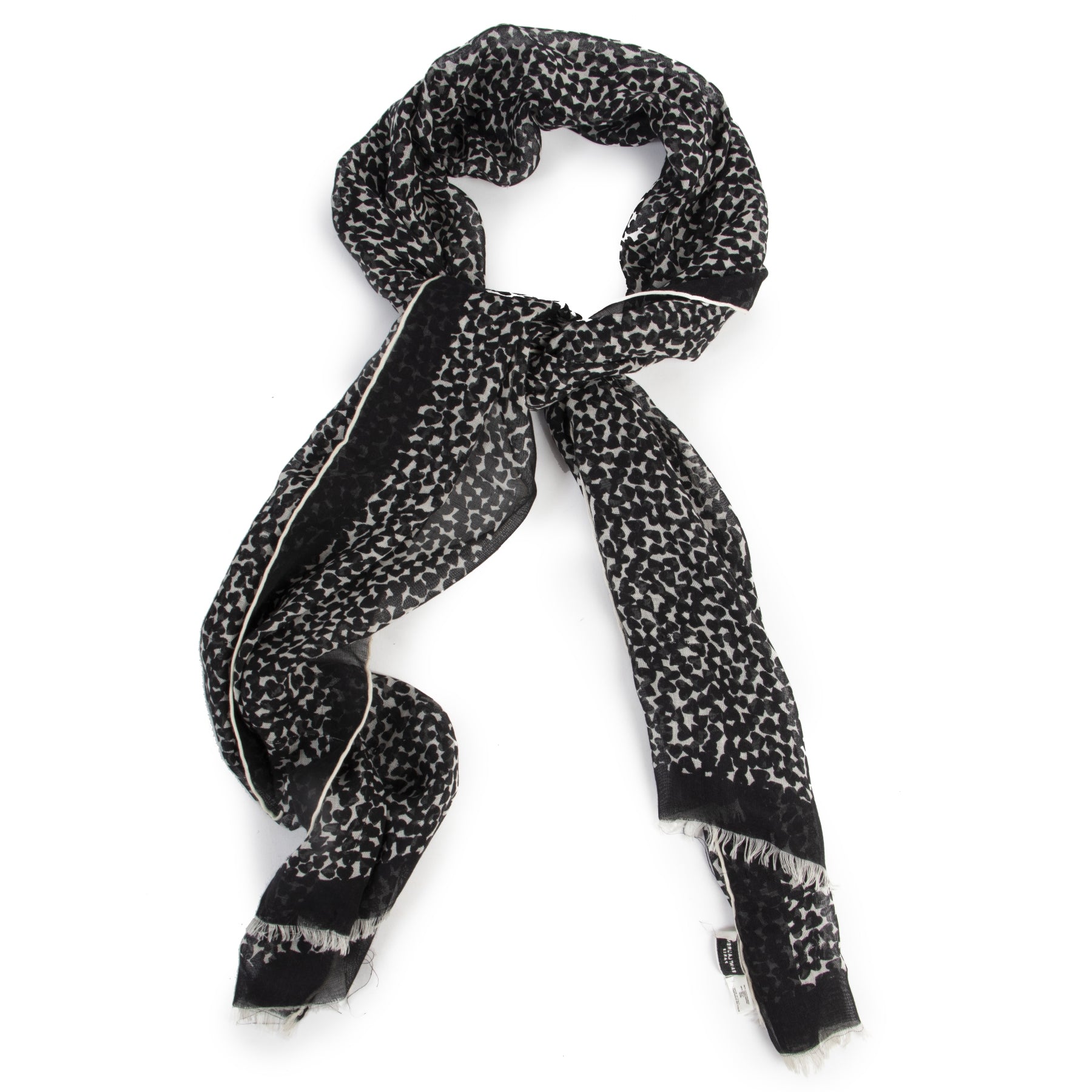 Saint Laurent Black Heart Scarf