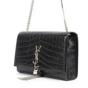 Saint Laurent Kate Tassel Croc Embossed Leather Bag pour le meilleur prix chez labellov à Anvers