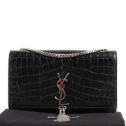 Koop en verkoop uw authentieke designer Saint Laurent Kate Tassel Croc Embossed Leather Bag