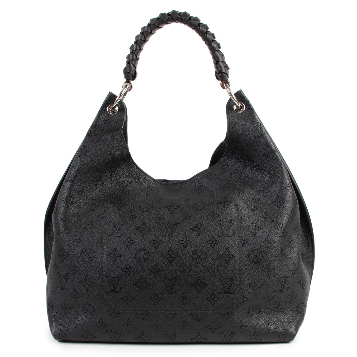 Shop safe online at Labellov in Antwerp this 100% authentic second hand Louis Vuitton Black Mahina Carmel Hobo Shoulder Bag