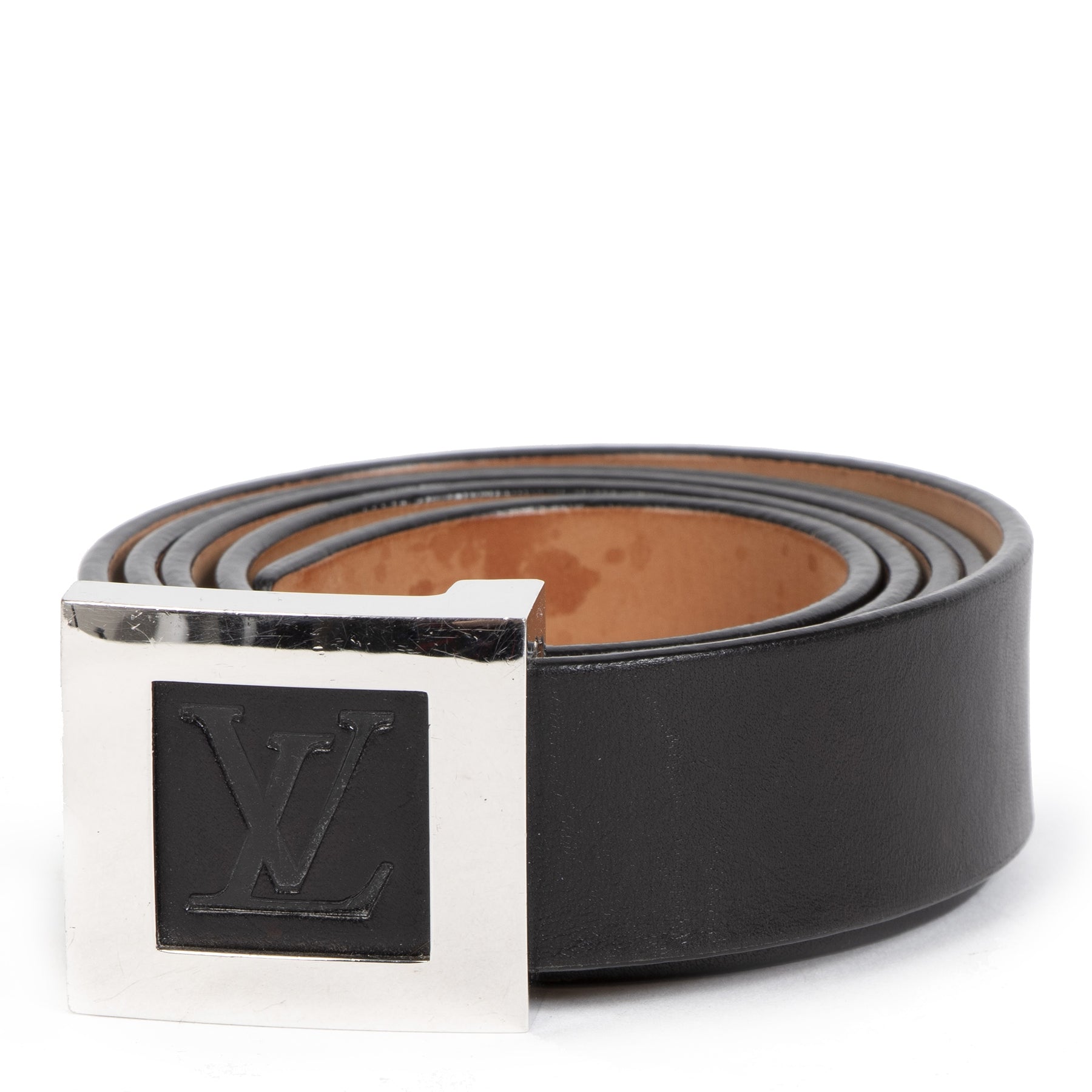 Louis Vuitton Black Square Buckle Belt - Size 100 koop online