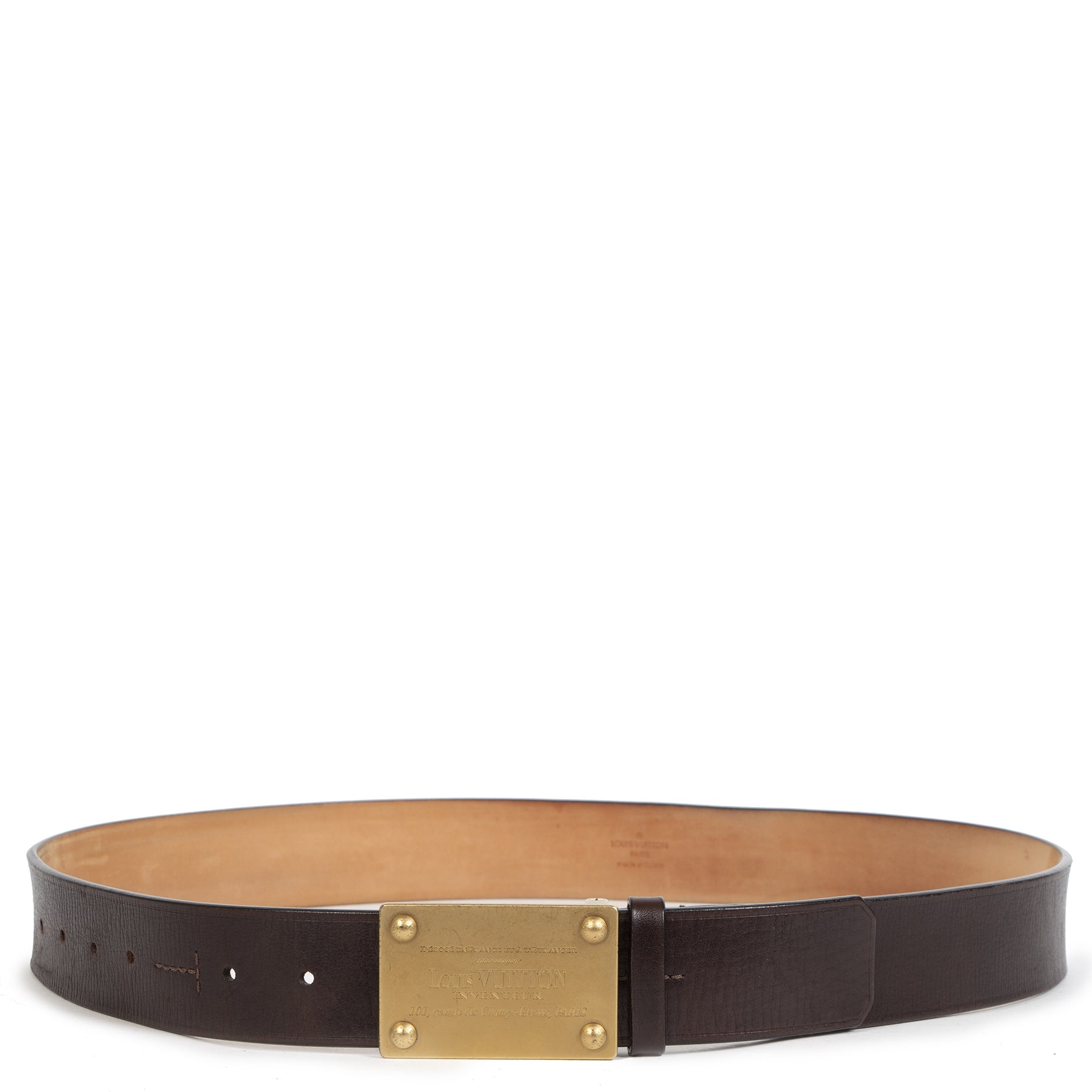 Authentic secondhand Louis Vuitton Belt Brown - size 100 at the right price safe and secure online webshop LabelLOV Luxury brand Antwerp Belgium
