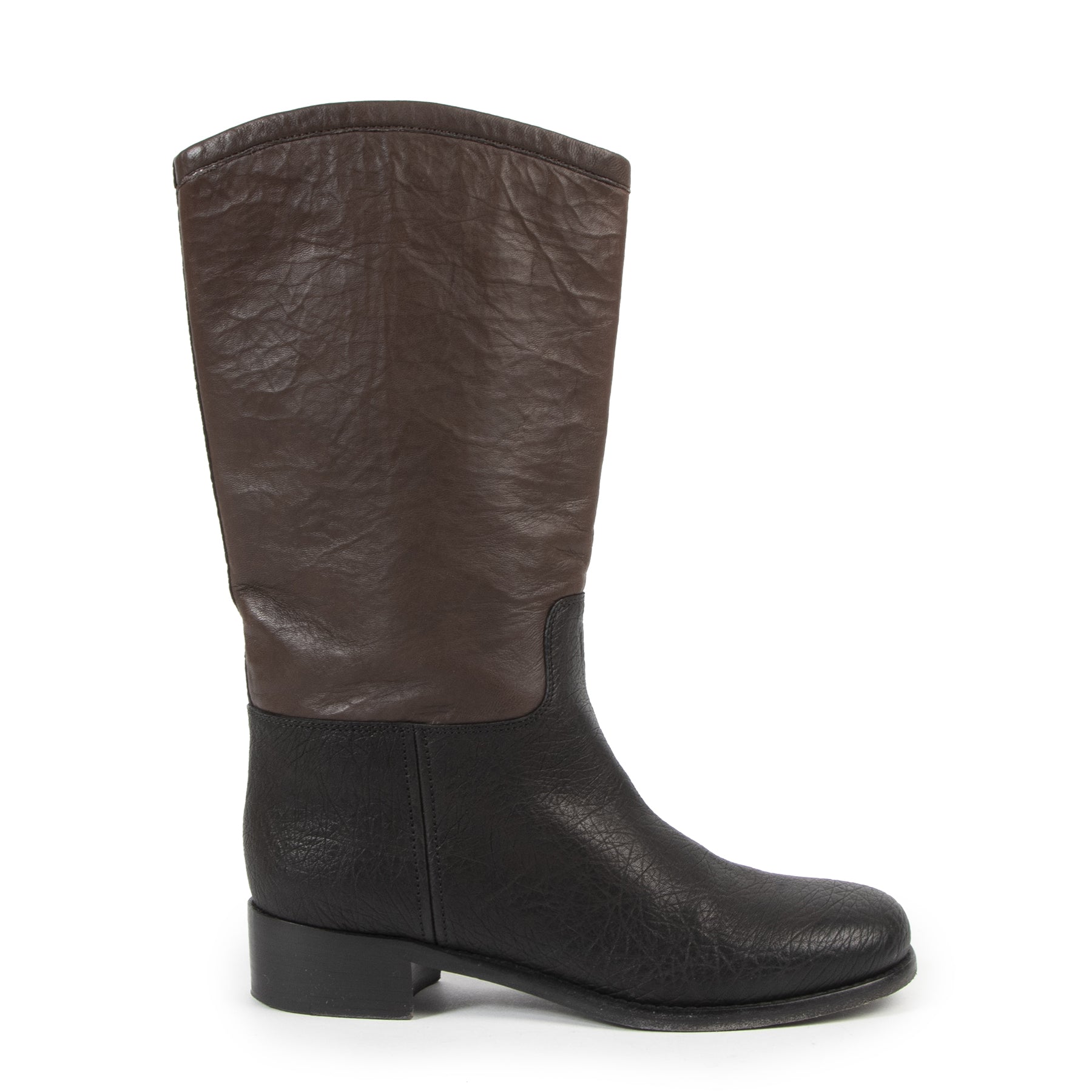Chanel Two-Tone Black & Brown Boots