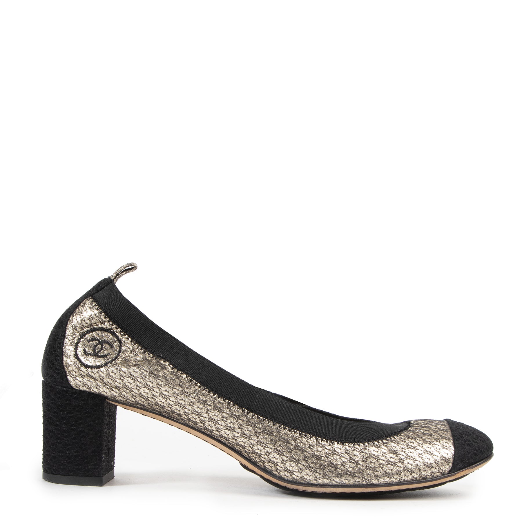 Chanel Two Tone Elasticated Pumps