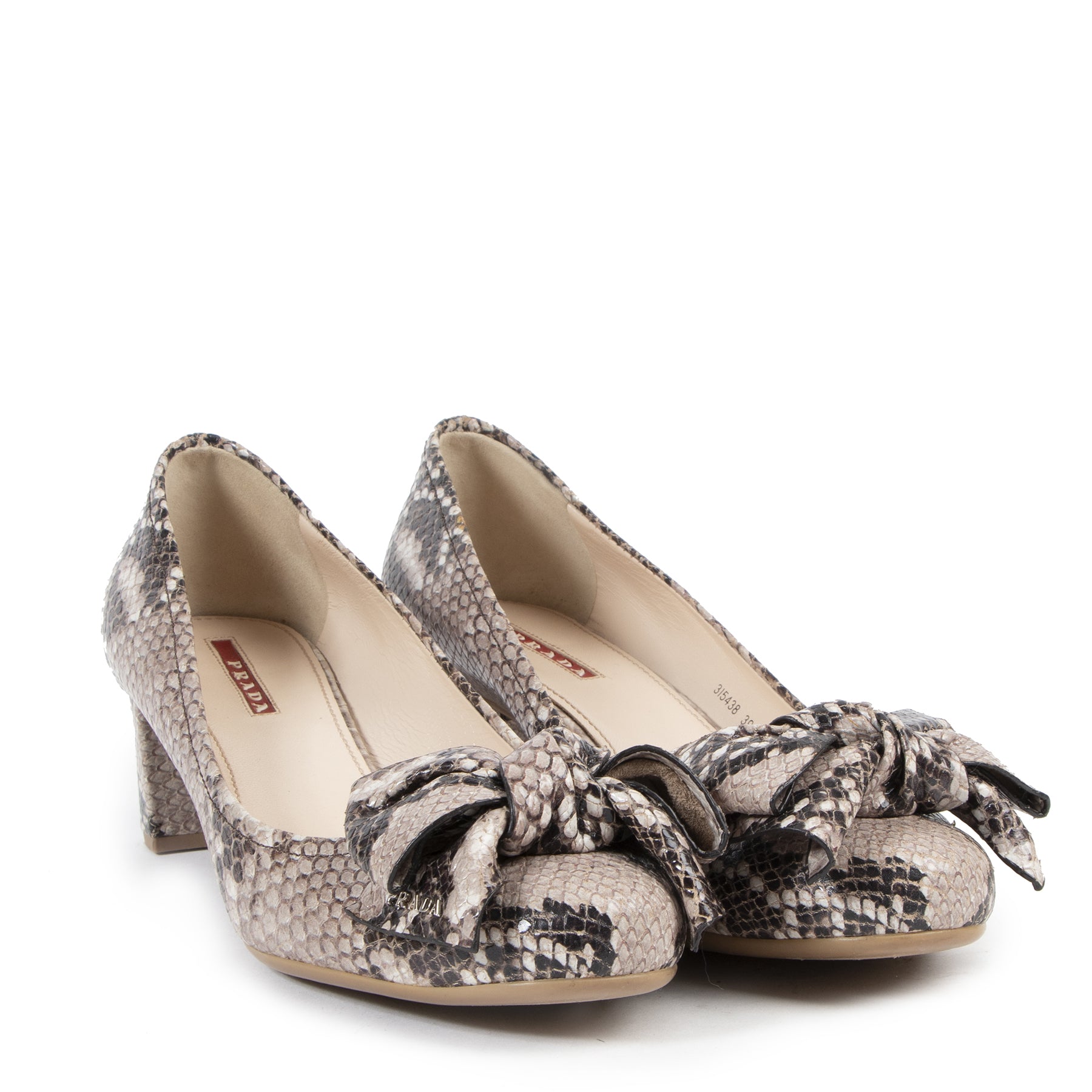 Prada Python Bow Pumps - size 39