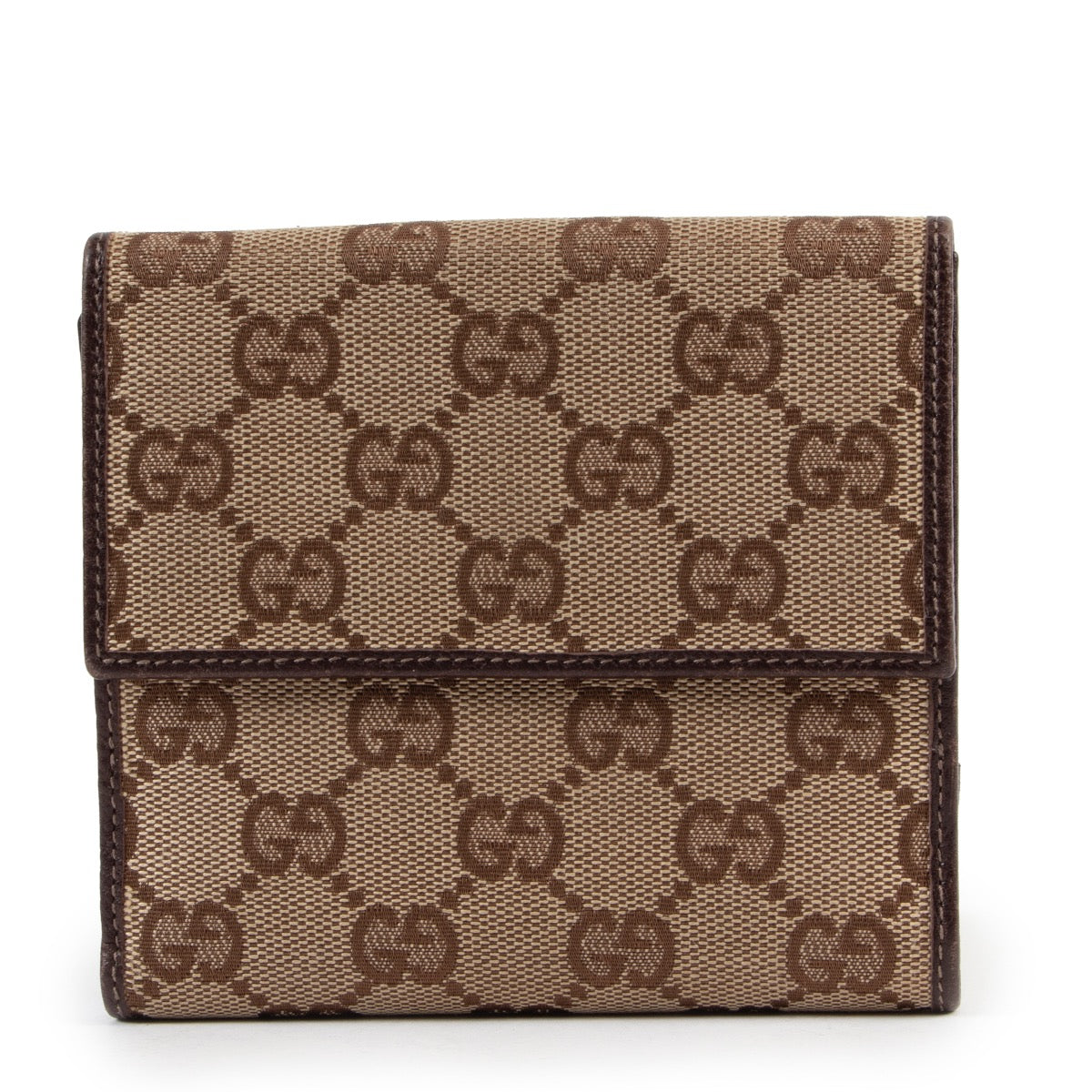 shop online at Labellov for vintage second hand Gucci Monogram Wallet 100% guaranteed authenticity