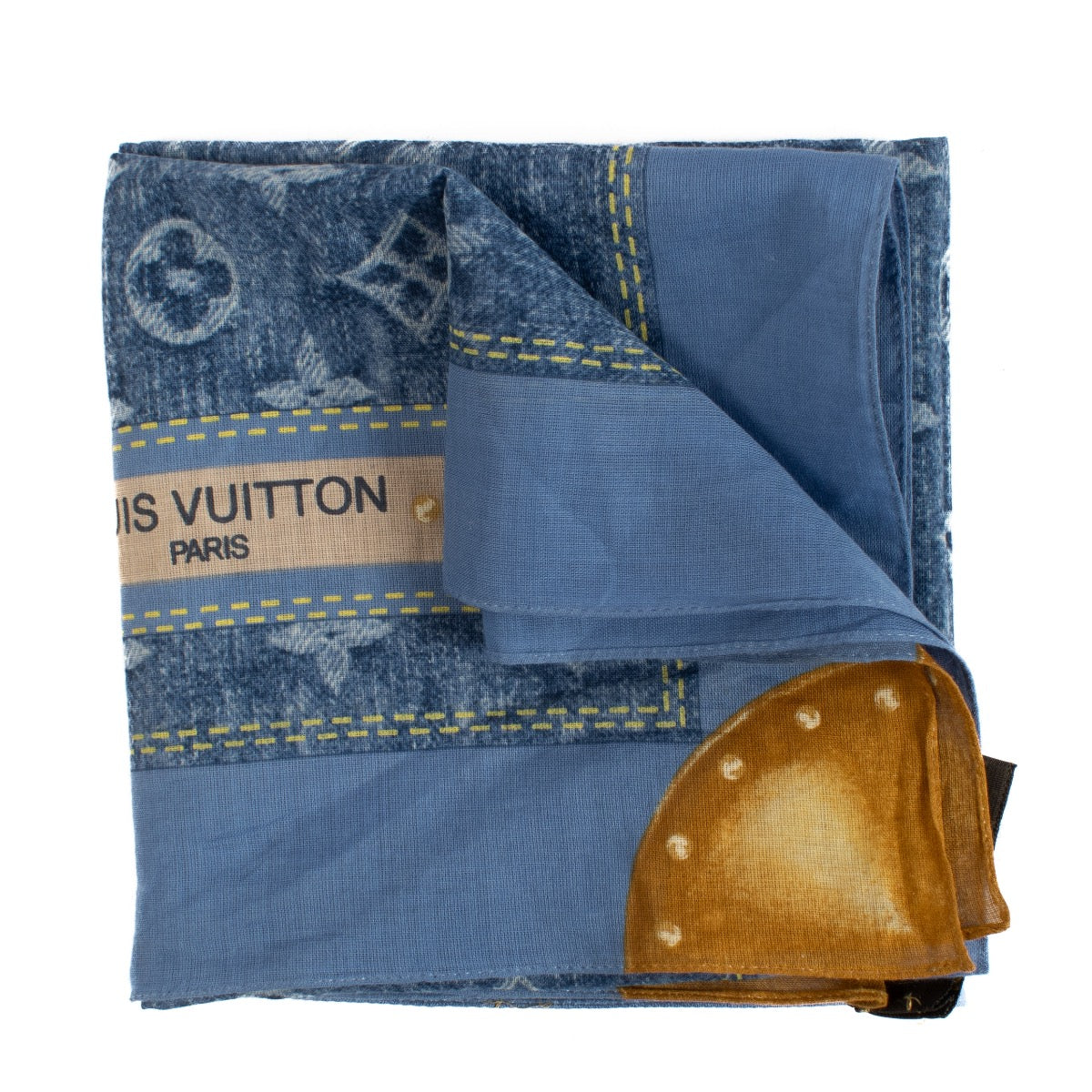 Authentic second hand Louis Vuitton Blue 45 Scarf on Labellov.com