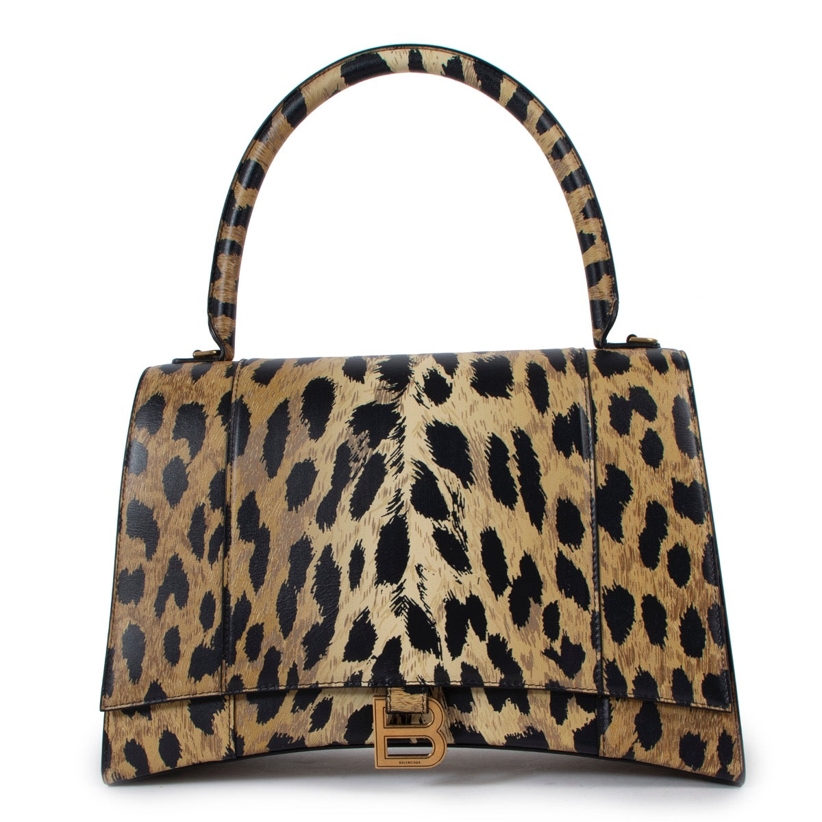 Shop safe online at Labellov in Antwerp this 100% authentic second hand Balenciaga Hourglass Medium Limited Edition Leopard Printed Bag