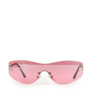 Shop safe online authentic second hand Chanel Pink Rimless Sunglasses at Labellov.com.