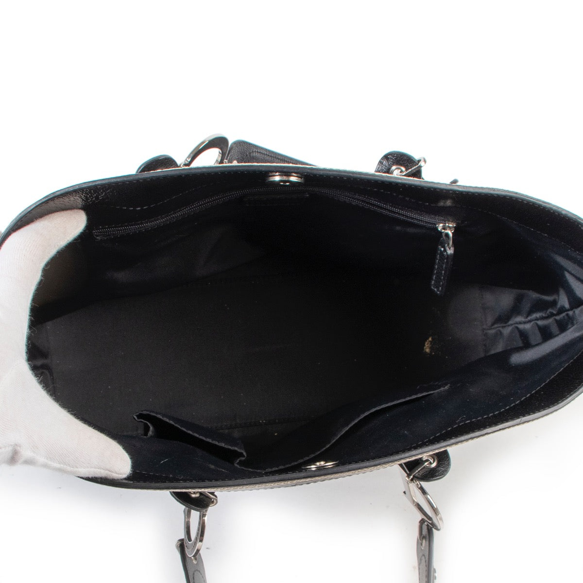 acheter en ligne seconde main Dior Black Monogram Top Handle Bag