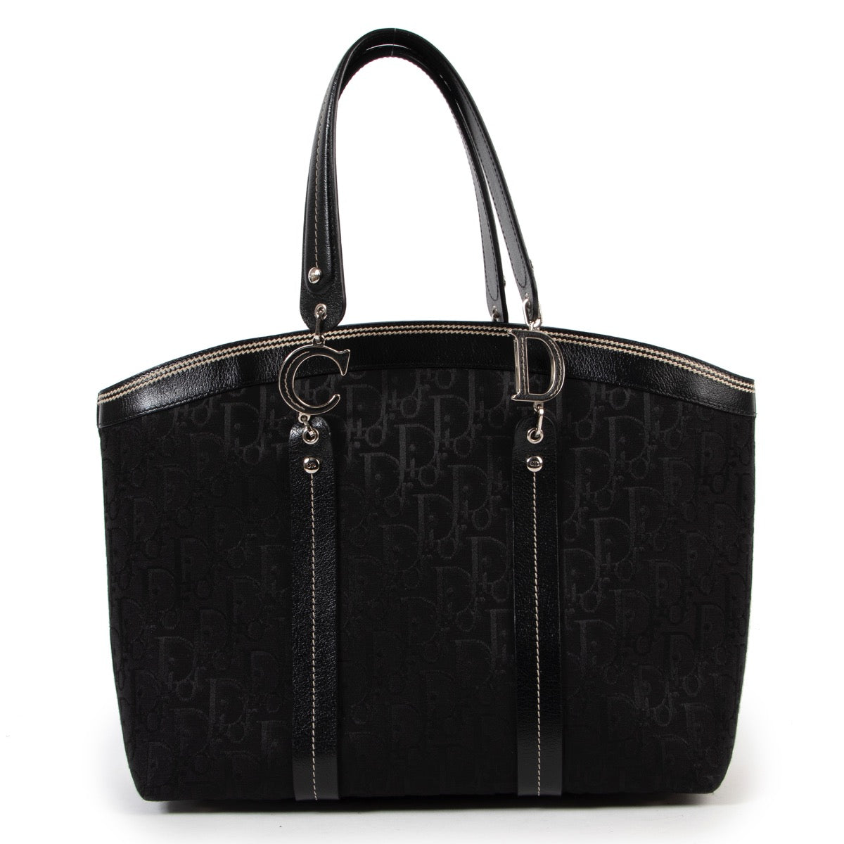 skip the waiting list shop safe online Dior Black Monogram Top Handle Bag