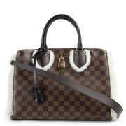koop online tegen de beste prijs Louis Vuitton Limited Edition Fur Damier Ebene Normandy Shoulder Bag