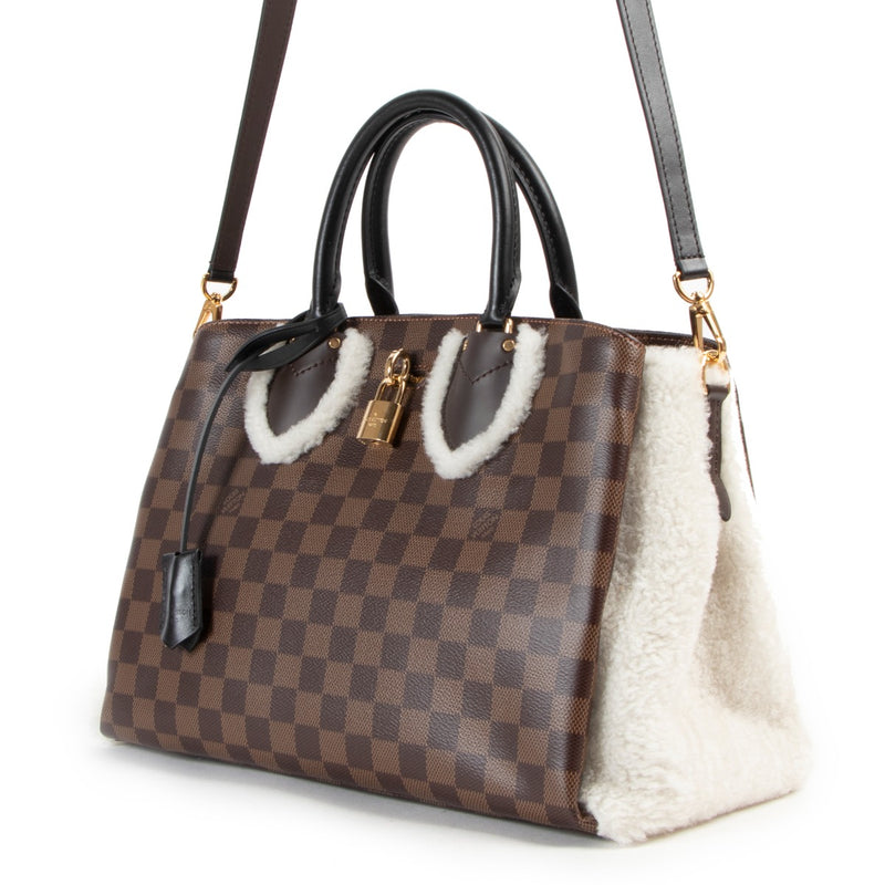 authentic second hand Louis Vuitton Normandy Damier Ebene Shearling Limited Edition at labellov