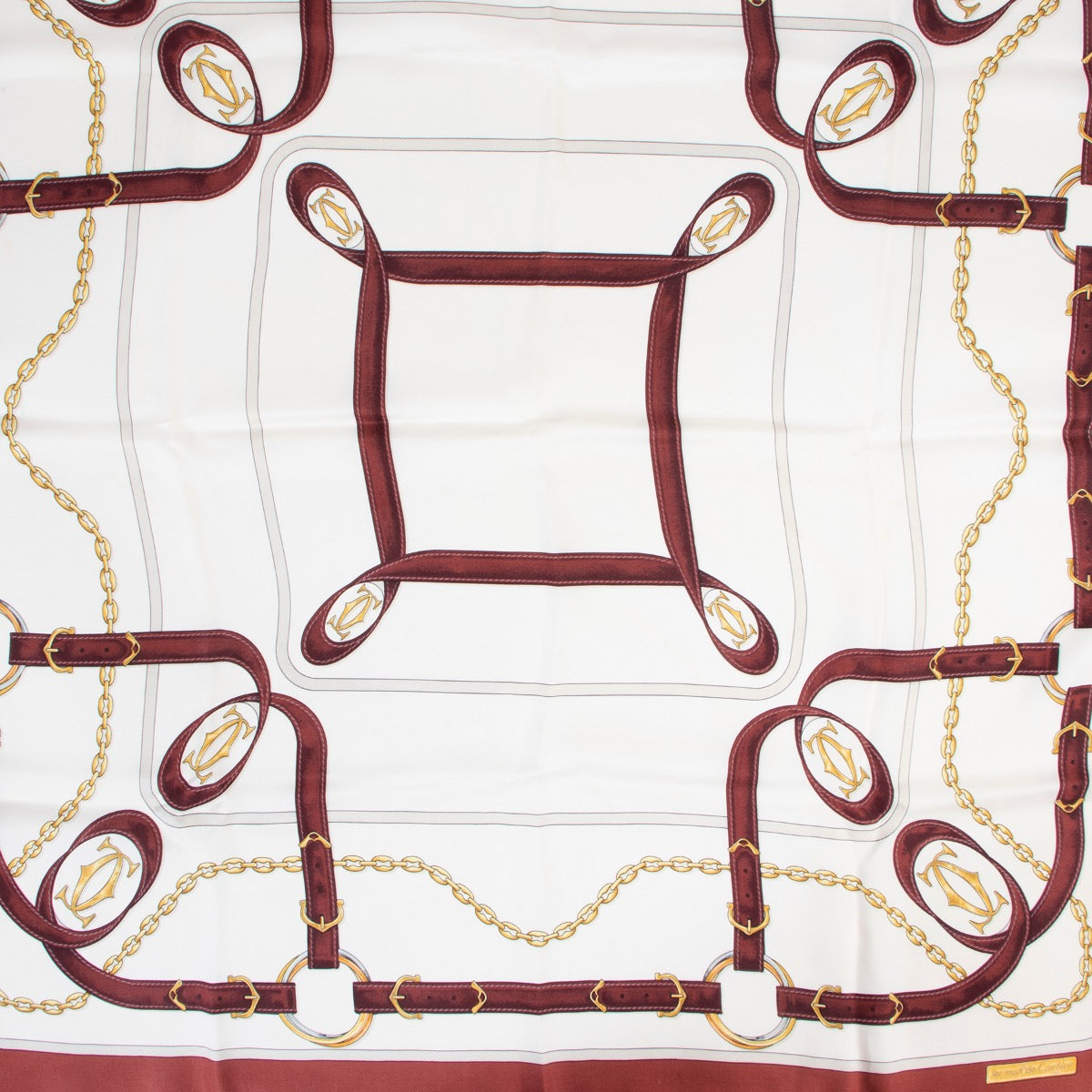 Shop safe online authentic second hand Must De Cartier White Scarf in good preloved condition at the right price at Labellov.com.