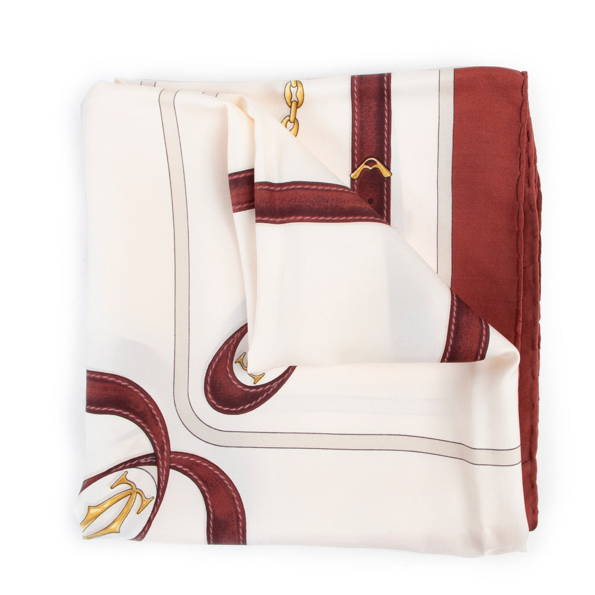 Shop safe online authentic second hand Must De Cartier White Scarf in good preloved condition at the right price at Labellov.com.