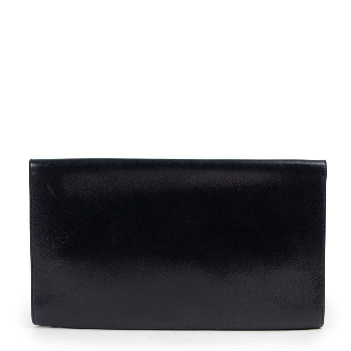 Shop safe online authentic second hand Delvaux Blue Leather D Clutch in good preloved condition at the right price at Labellov in Antwerp.