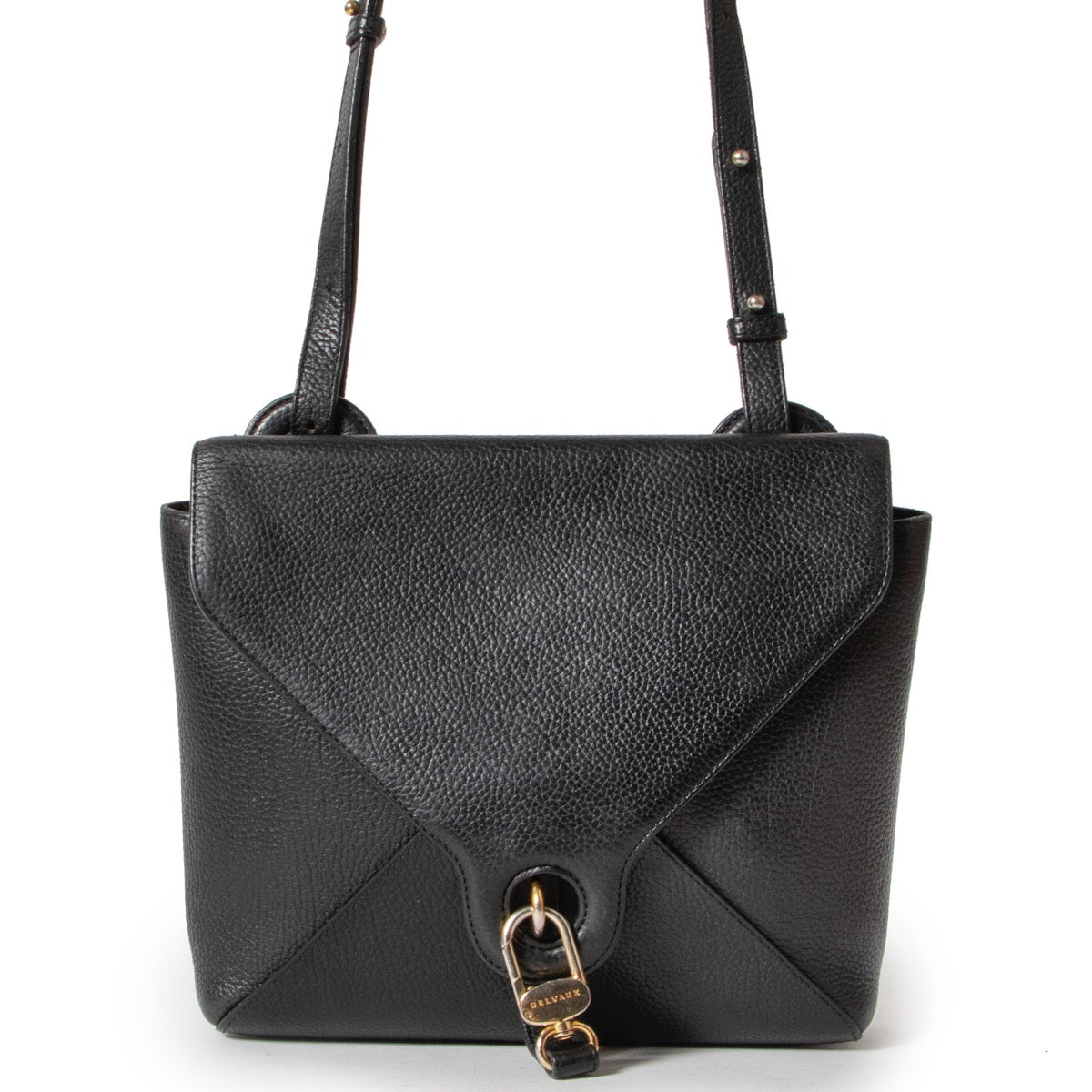 Sac à bandoulière Delvaux vintage en cuir noir