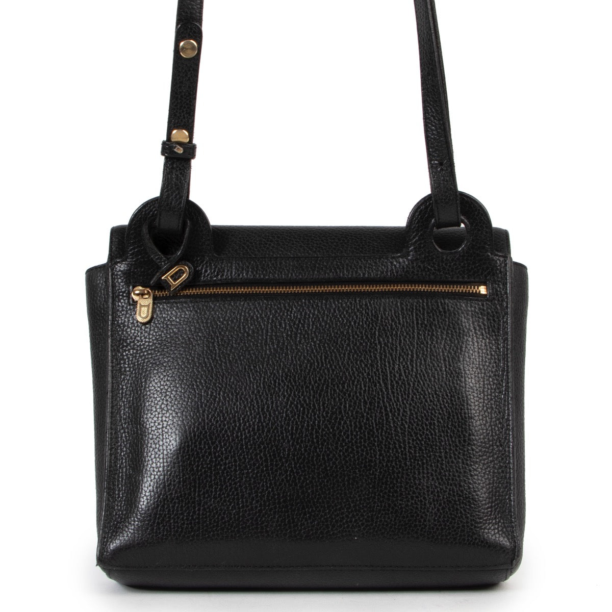 Sac à bandoulière Delvaux vintage en cuir noir