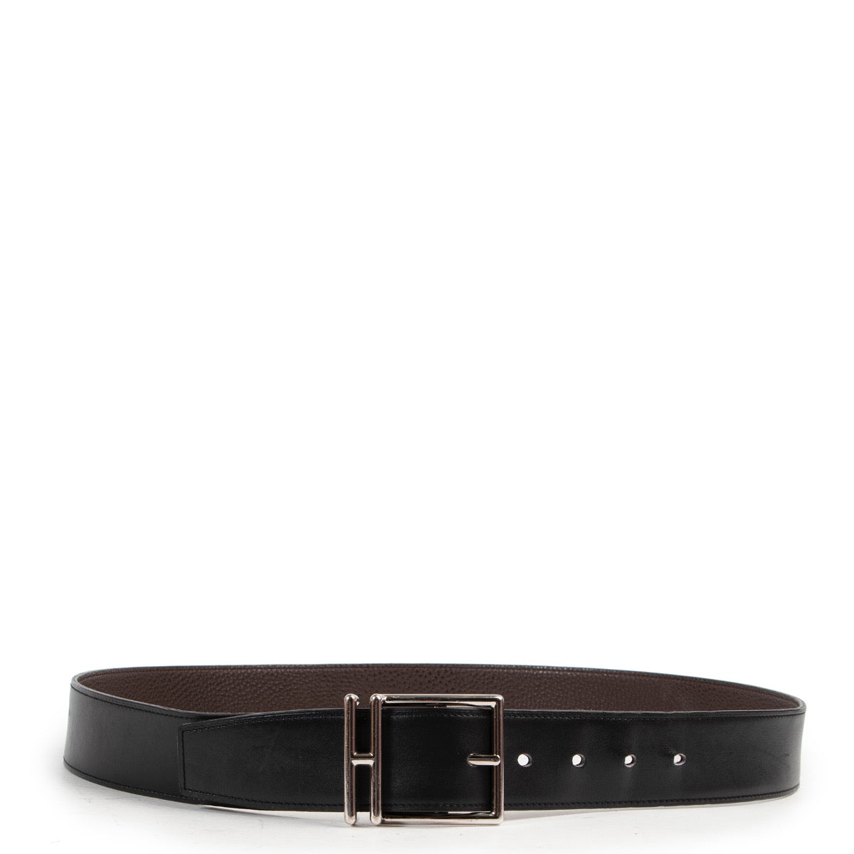 Shop safe online 100% authentic second hand Hermès Black/Brown Natan Reversible Belt - Size 100 in very good preloved condition at the right price at Labellov in Antwerp.