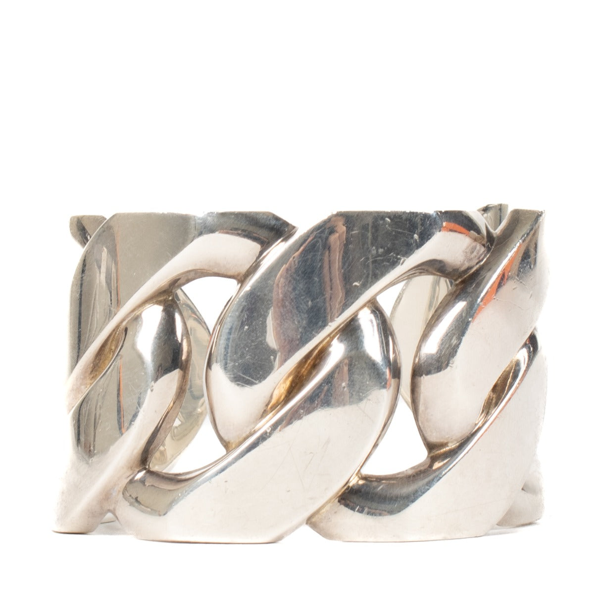 Hermès Sterling Silver Capture Chain Cuff Bracelet