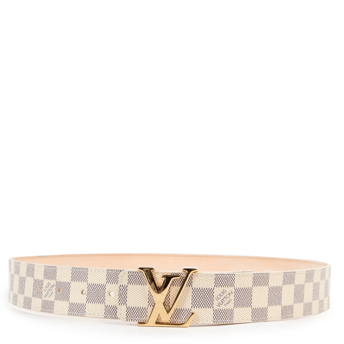 Shop safe online 100% authentic second hand Louis Vuitton Damier Azur Canvas Belt - Size 95 in very good preloved condition at the right price at Labellov in Antwerp.
