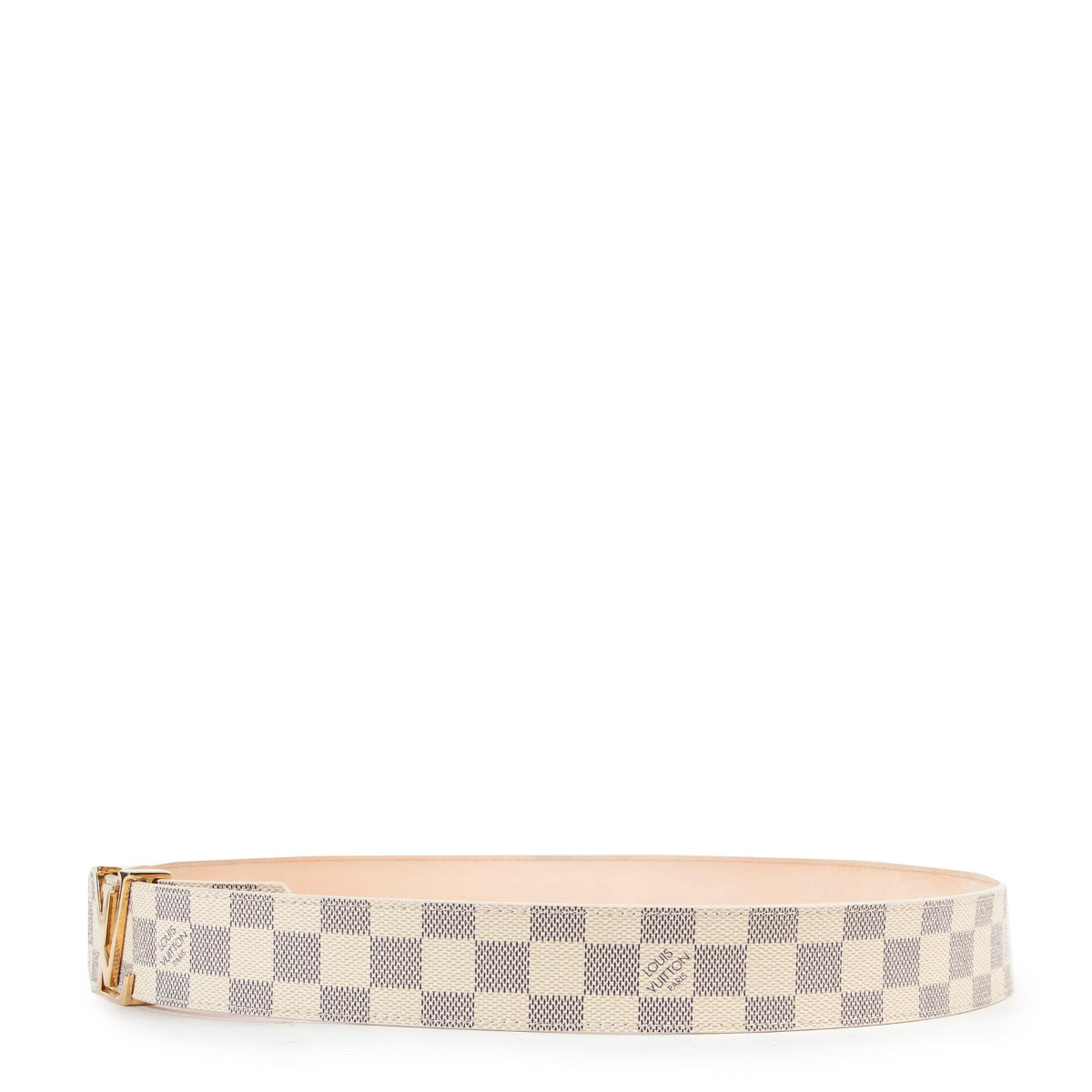 Shop safe online 100% authentic second hand Louis Vuitton Damier Azur Canvas Belt - Size 95 in very good preloved condition at the right price at Labellov in Antwerp.