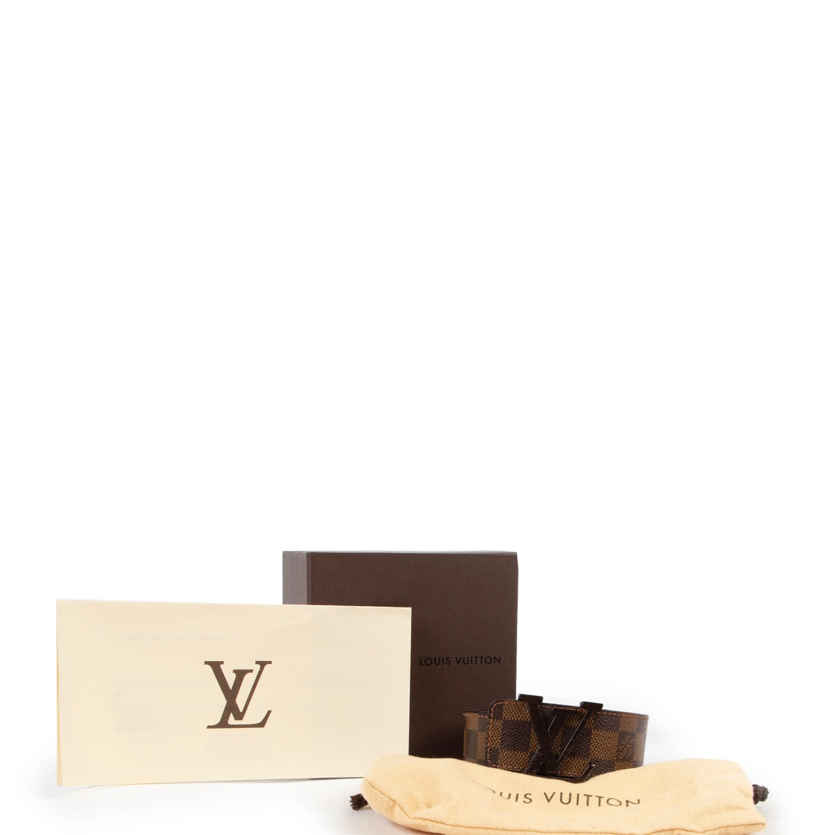 Shop safe online an 100% authentic second hand Louis Vuitton Damier Ebene Belt - Size 100 in good condition at Labellov in Antwerp.