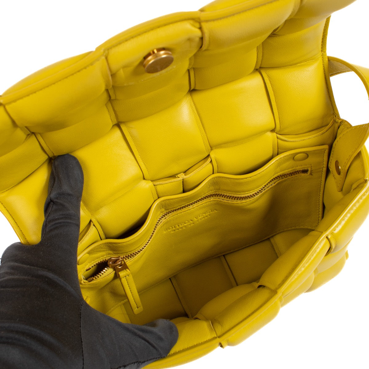 shop 100% authentic second hand Bottega Veneta Yellow Padded Cassette Crossbody Bag on Labellov.com