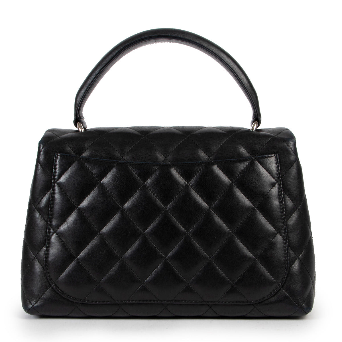 Chanel Zwart Lamsleer Medium Coco Top Handle