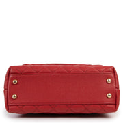 Shop safe online at Labellov in Antwerp this 100% authentic second hand Chanel Red Caviar Quilted Small Lizard Coco Handle Flap Bag