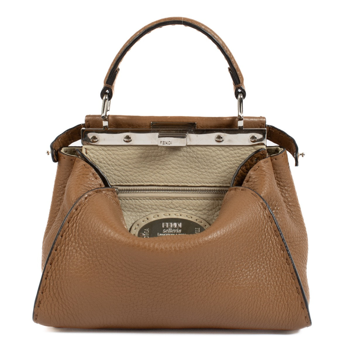 shop 100% authentic second hand Fendi Tan Leather Mini Peekaboo Bag on Labellov.com