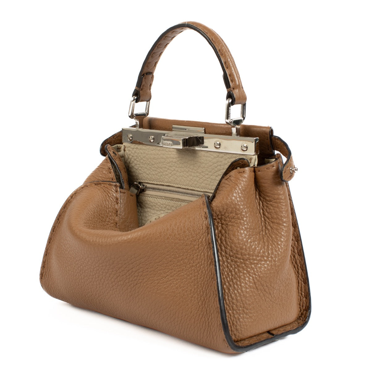 shop 100% authentic second hand Fendi Tan Leather Mini Peekaboo Bag on Labellov.com
