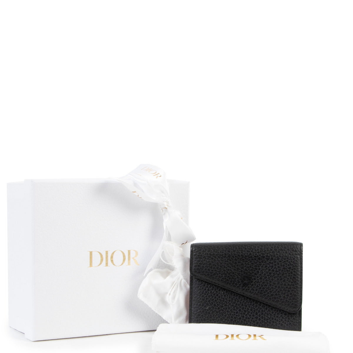 Christian Dior Diorissimo Black Leather Compact Wallet
