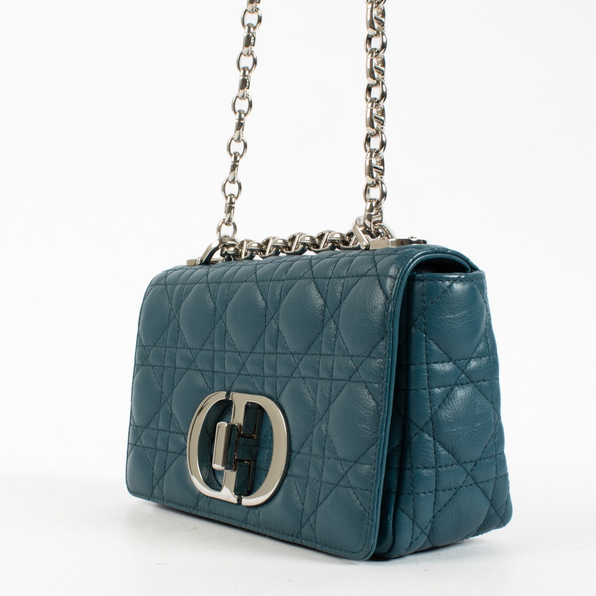 Authentic Second Hand Christian Dior Small Blue Caro Bag on Labellov.com
