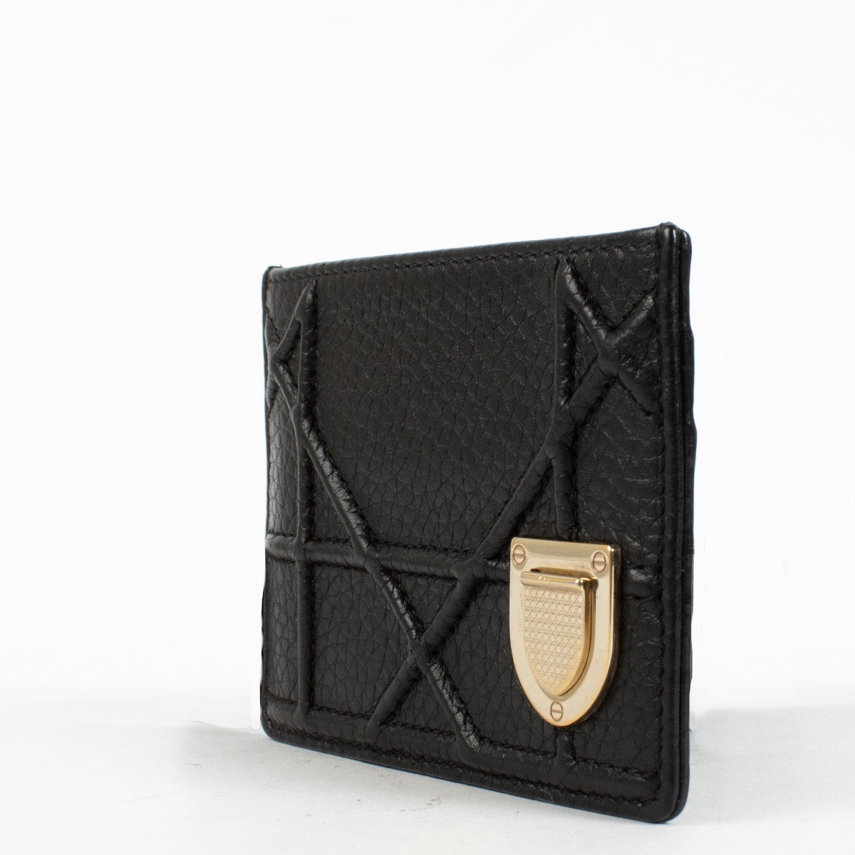 Authentic Second Hand Christian Dior Black Diorama Card Holder on Labellov.com