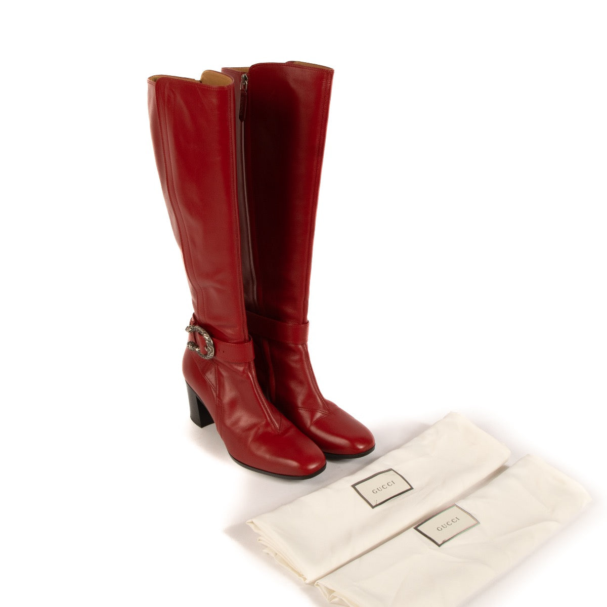 shop 100% authentic second hand Gucci Red Dionysus Elizabeth High Boots - Size 38 1/2 on Labellov.com