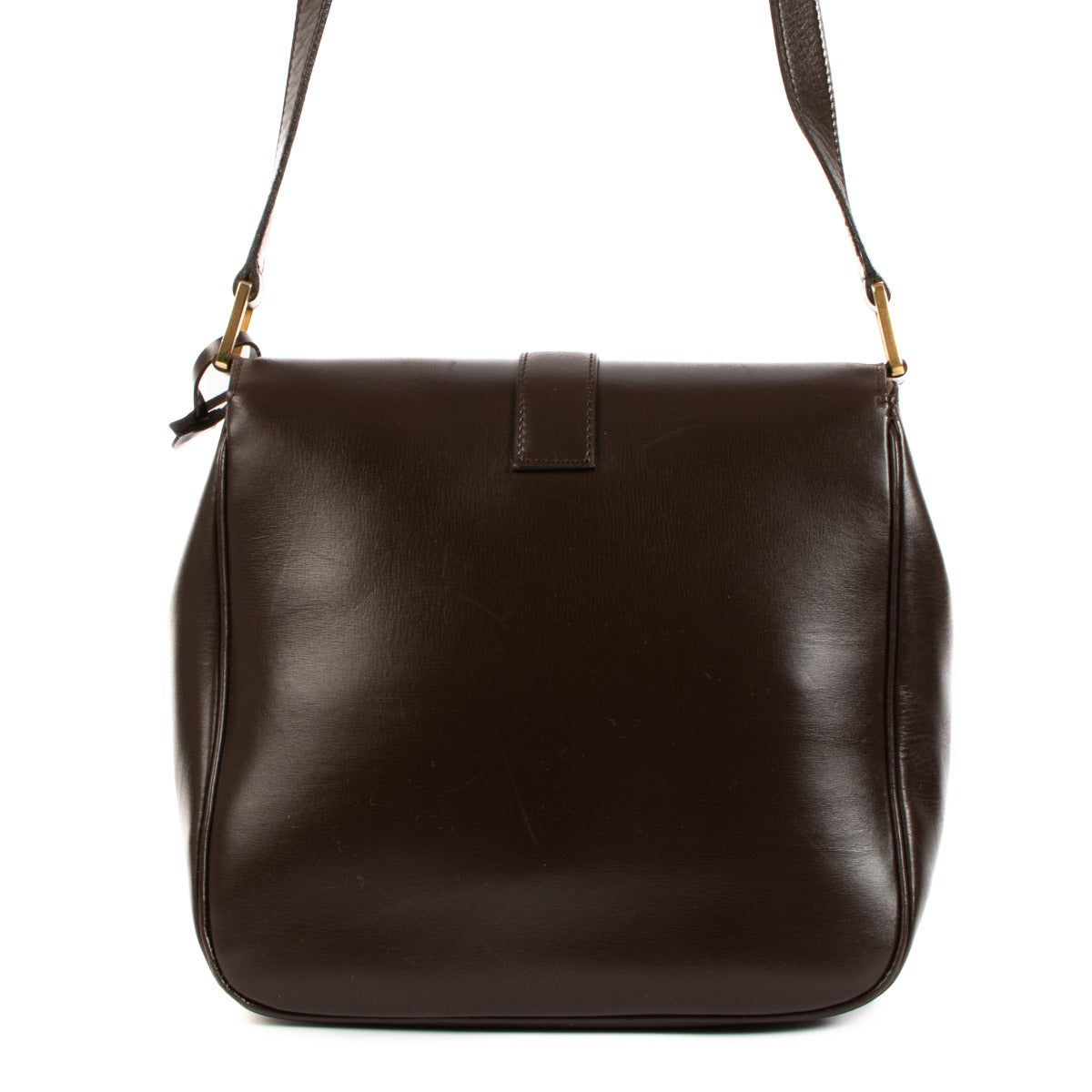 Delvaux Vintage Brown Box Calf Crossbody Bag