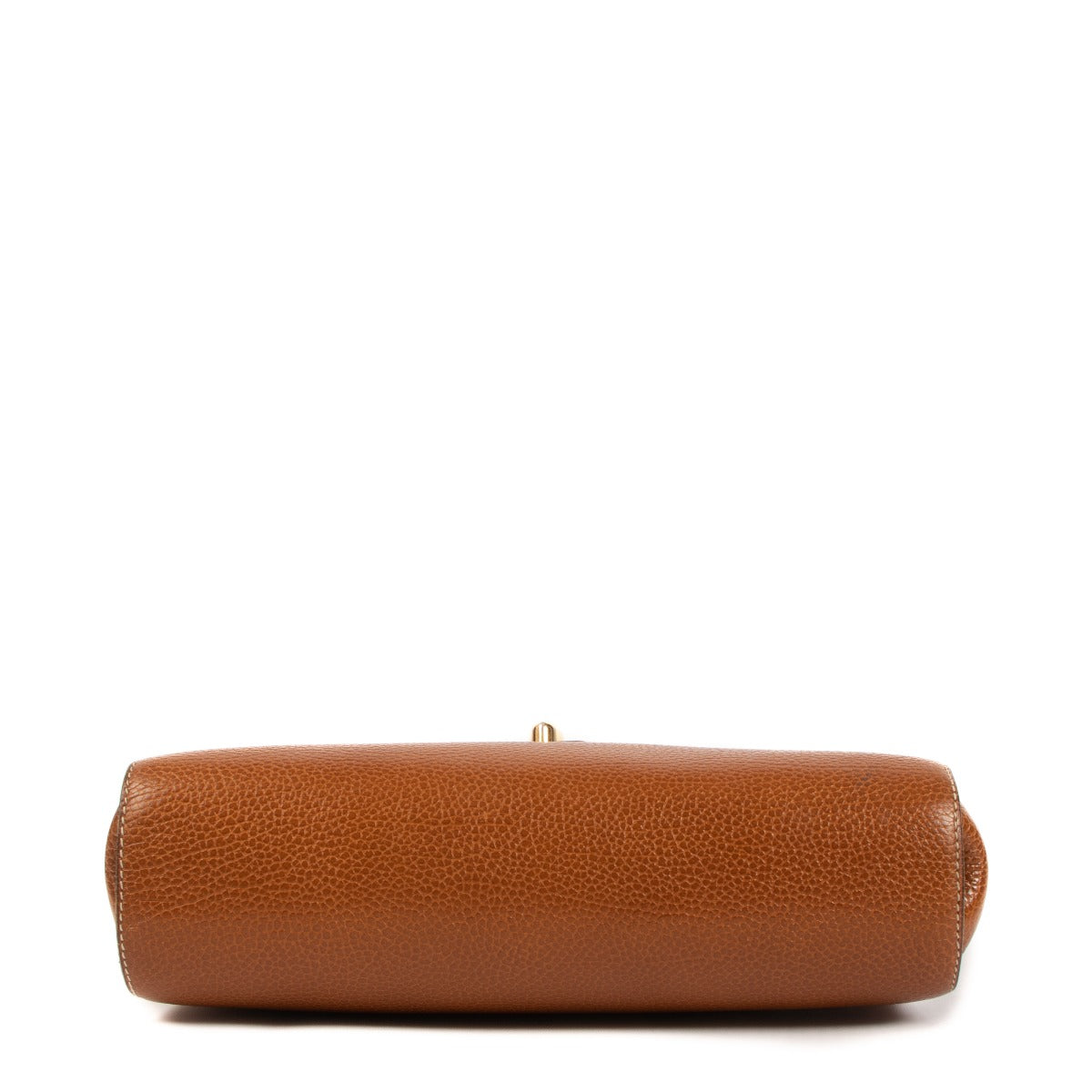 Sac bandoulière Delvaux en cuir cognac avec fermoir pivotant en bois