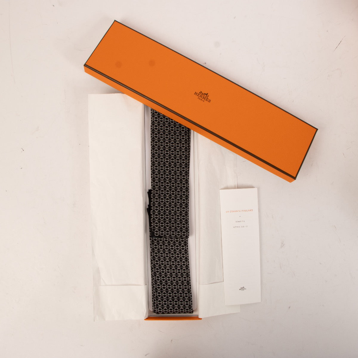 Hermès Black Scarf Tie